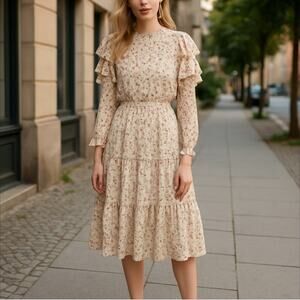 Li & Li Fashion Vintage Looking Cold Shoulder Maxi Dress